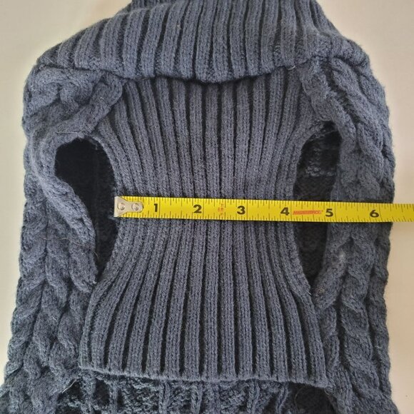 Small Dog‎ Sweater Knit Size Medium Puppy Canine Pet Animal Blue Old Man Dapper - Picture 8 of 11